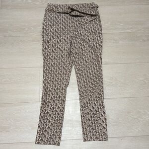 Jules & Leopold Straight Leg Brown and White Pants